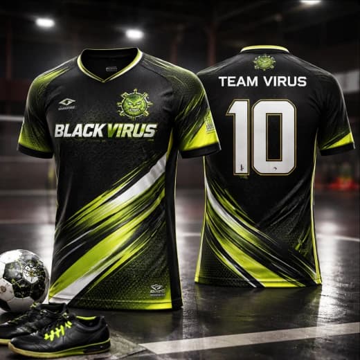 Jersey Futsal Black Virus — jersey custom kategori Futsal produksi djersey.id